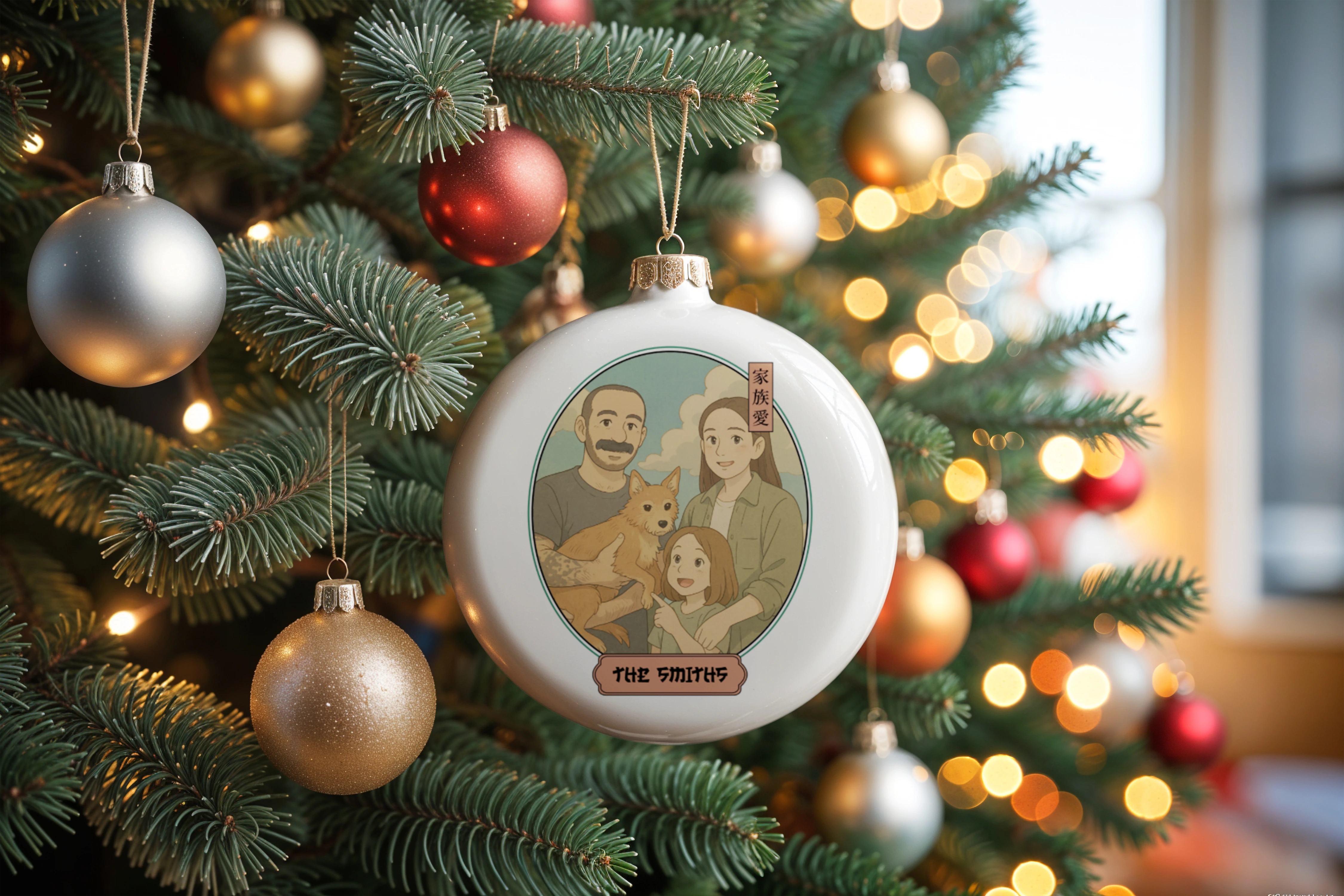 Custom AI photo ornament made with Customily
