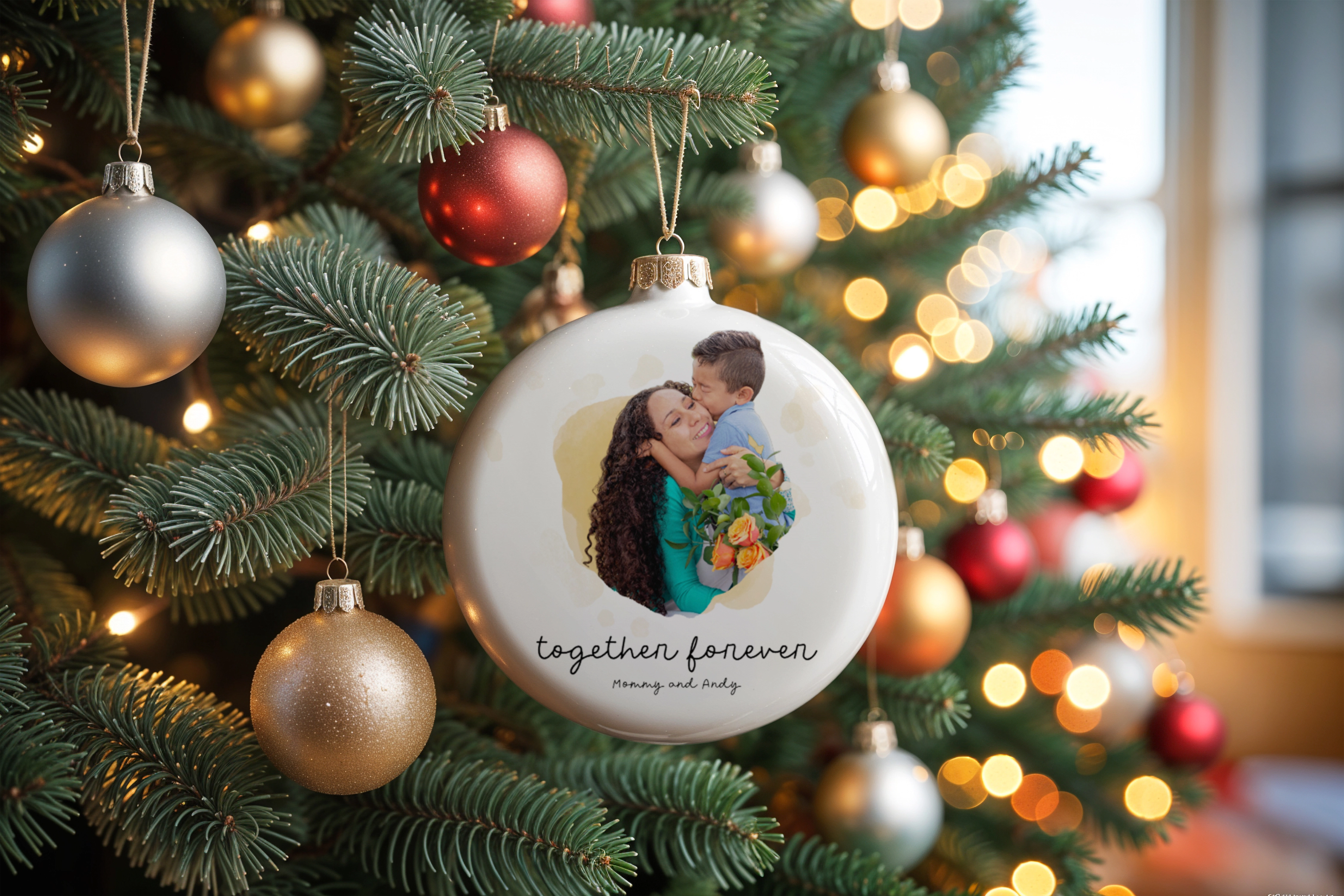 Custom photo ornament made with Customily