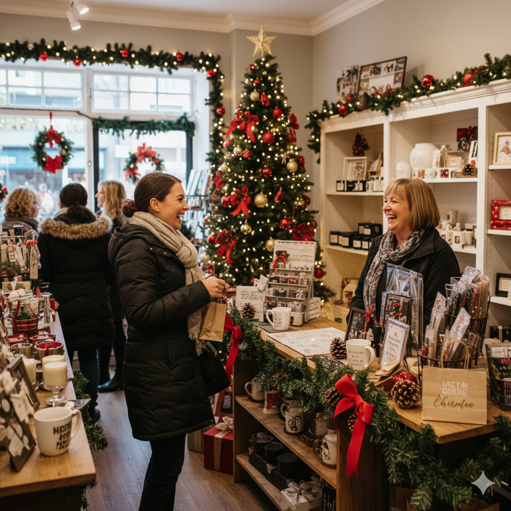 Cute store selling personalized products for christmas