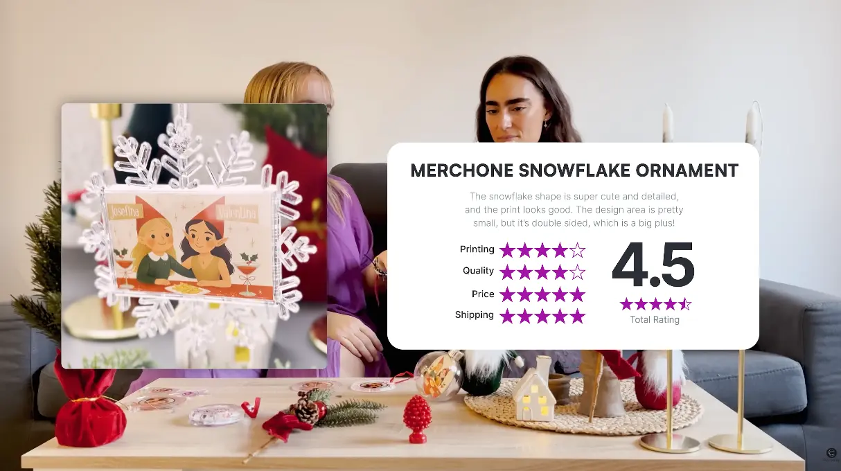 merchOne Acrylic Ornaments Rating Card