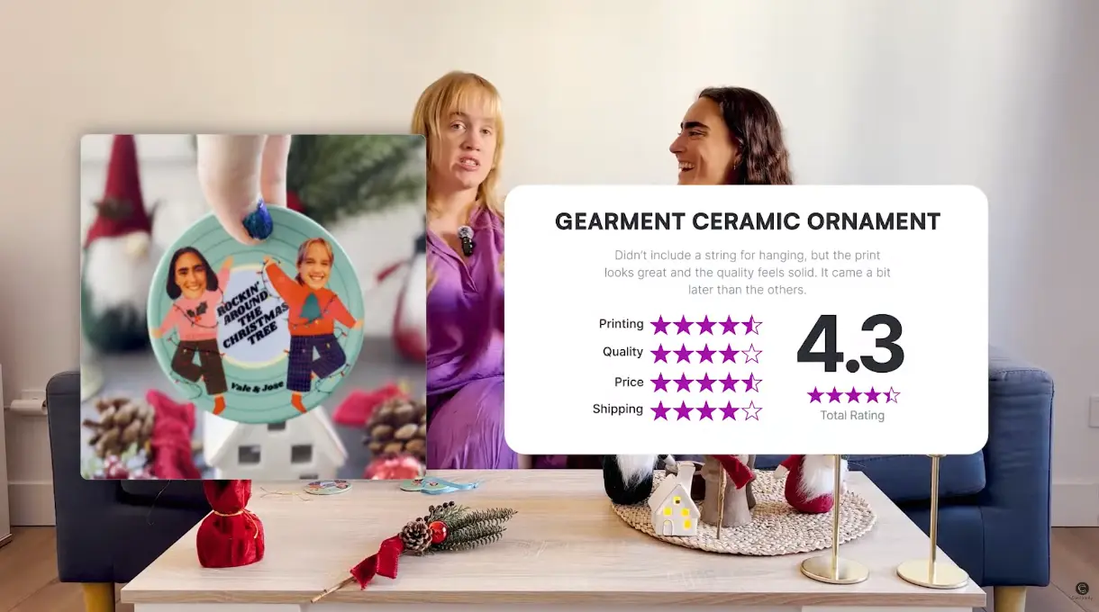 Gearment ceramic ornaments rating card