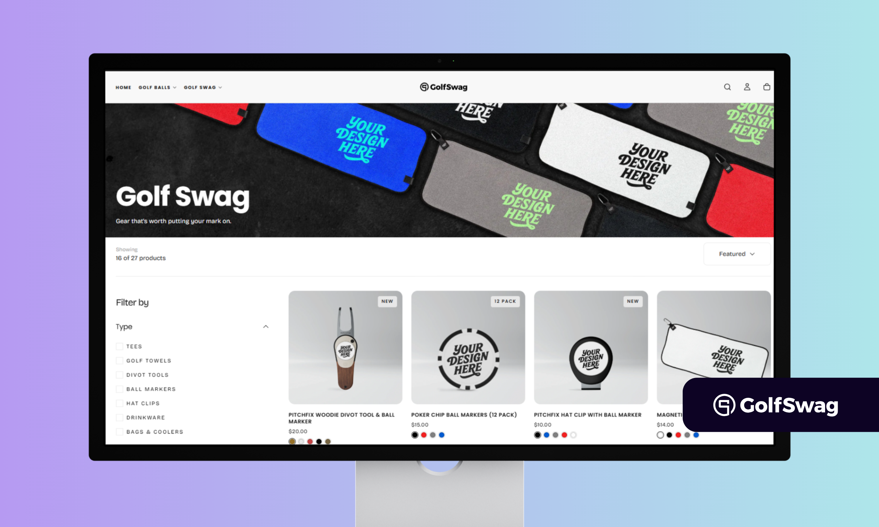 GolfSwag screenshot of their website
