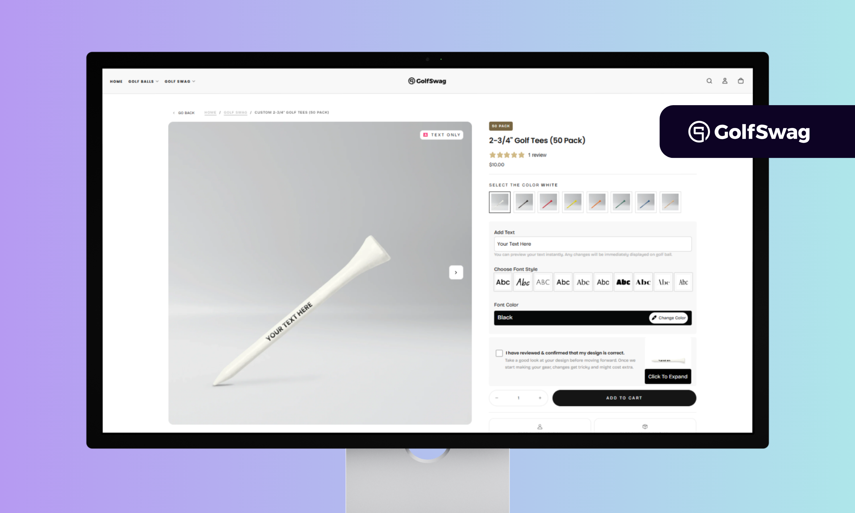 GolfSwag screenshot of their website