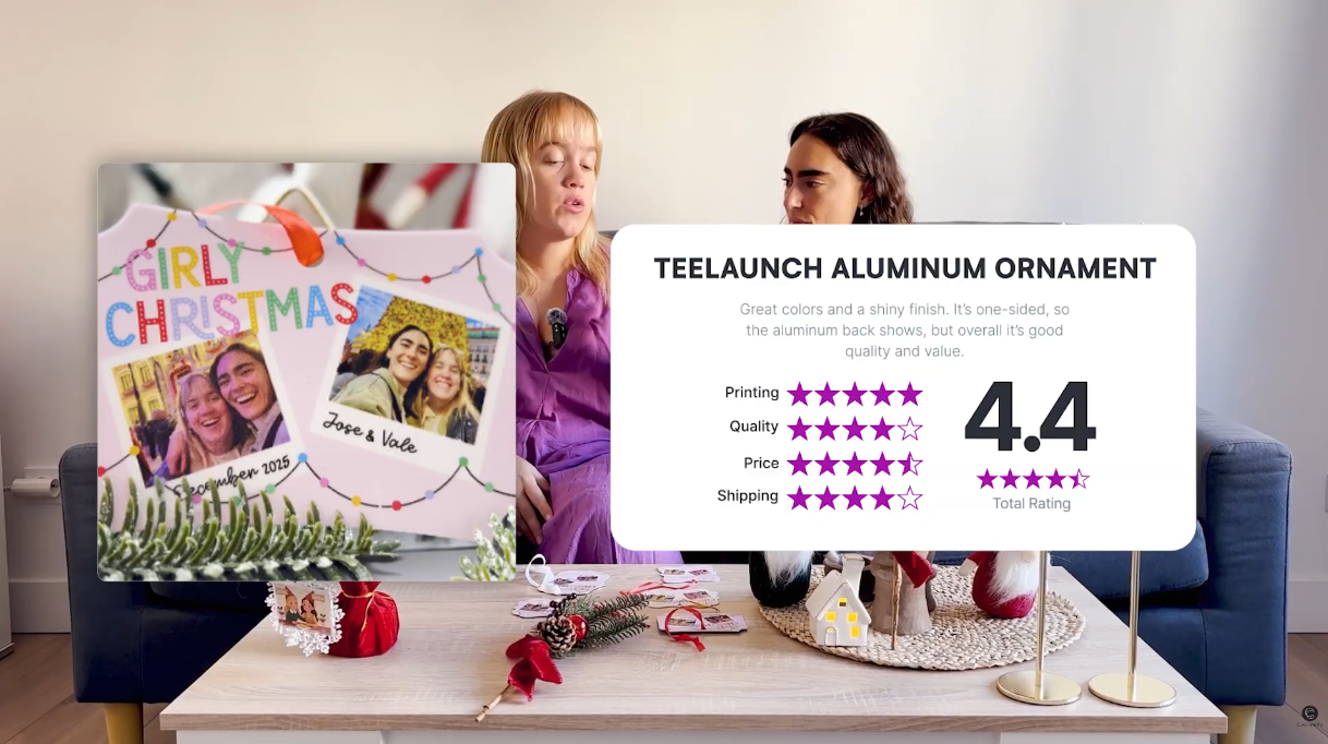 teelaunch metal ornaments rating card