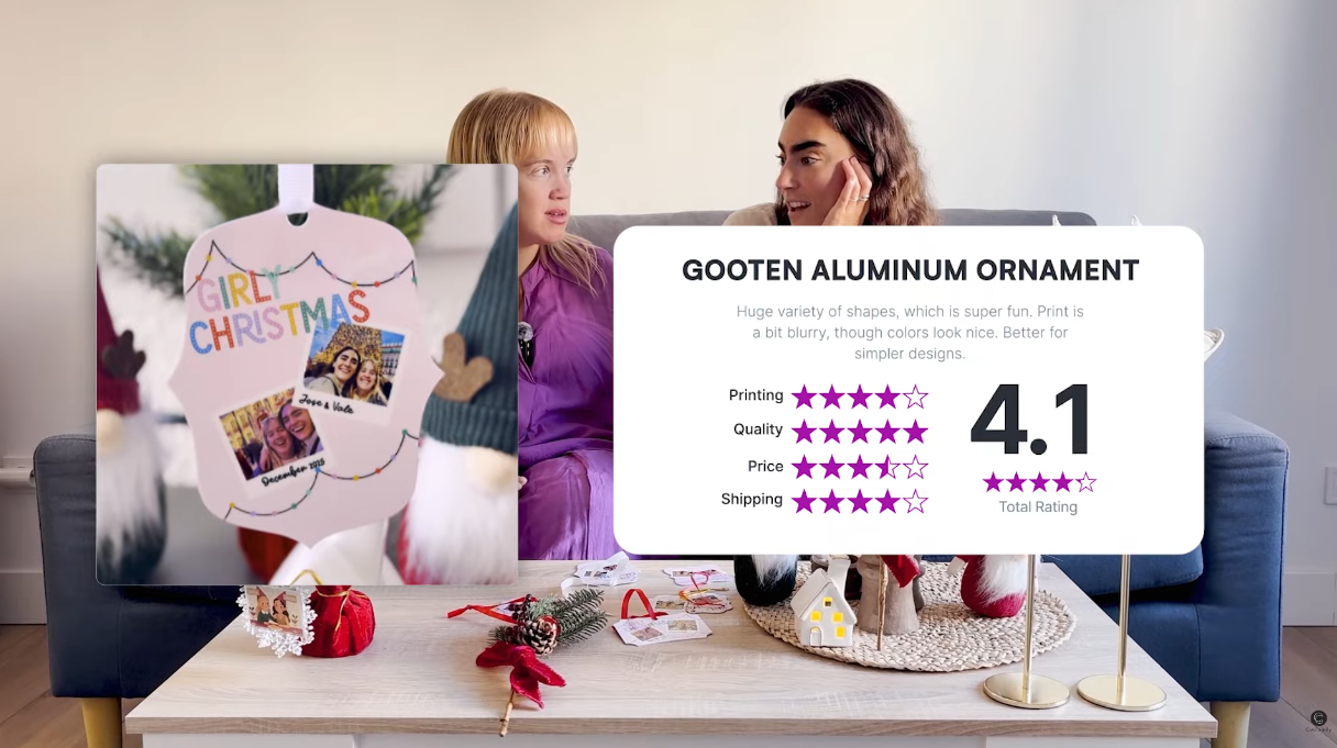 gooten metal ornaments rating card