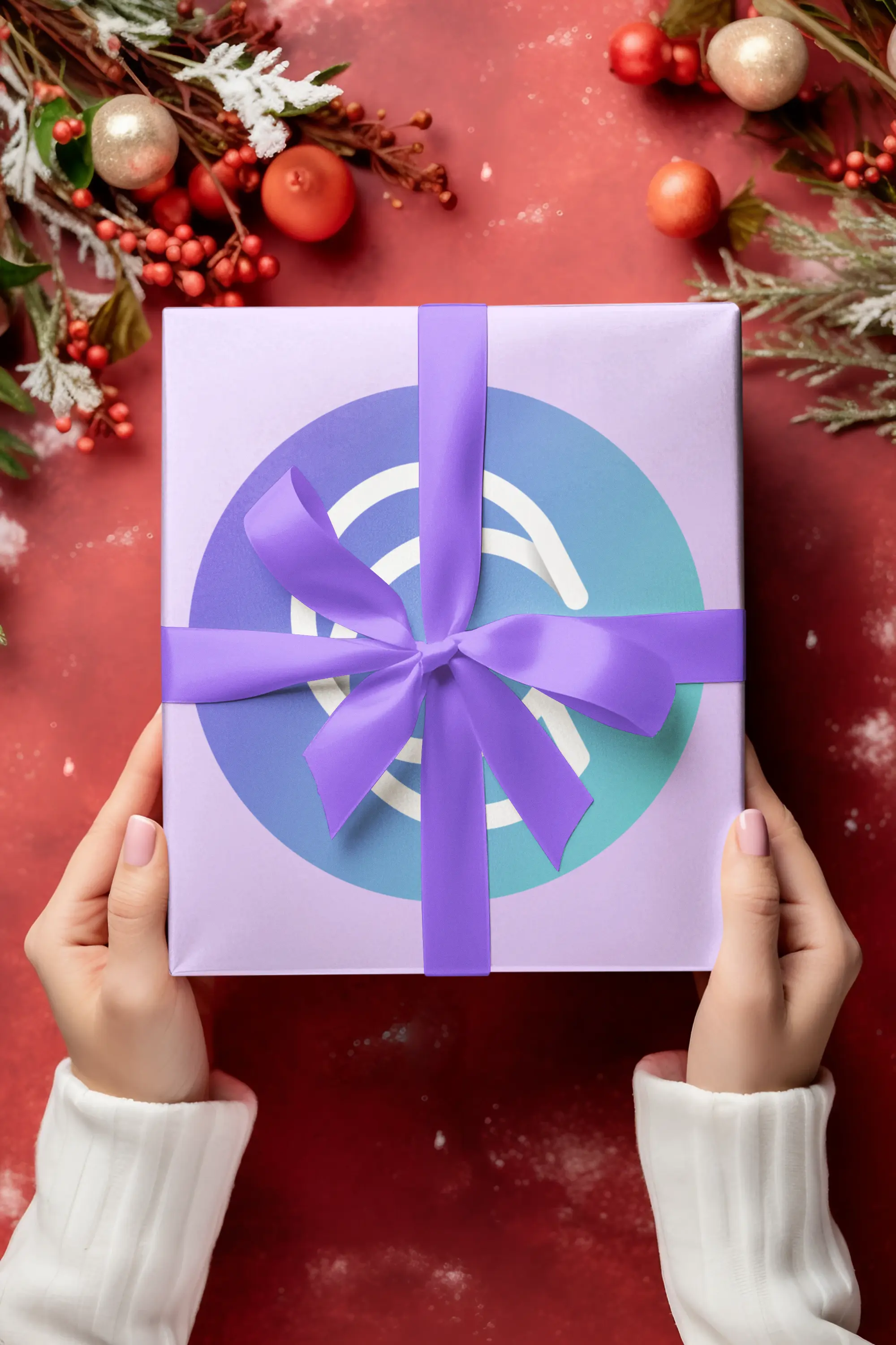 Hands holding Customily gift box