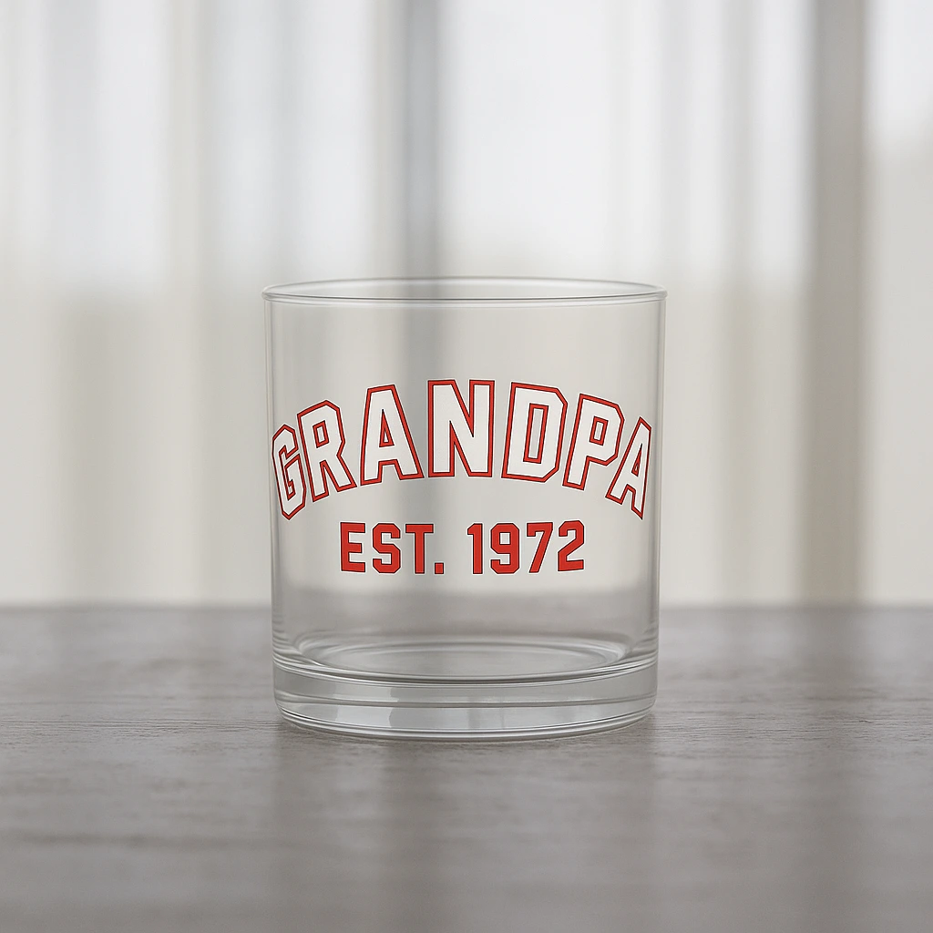 a personalized rocks glass