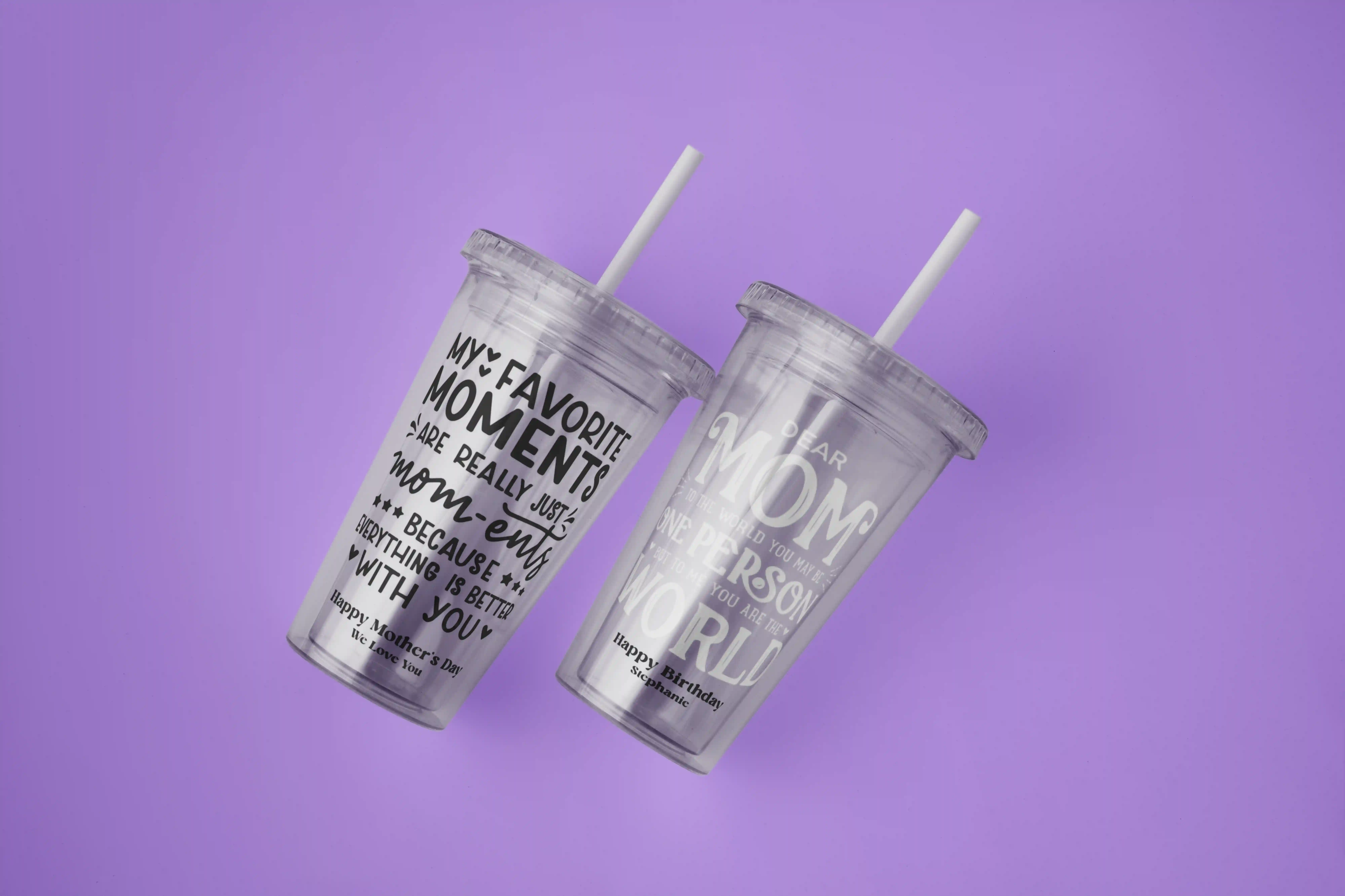 a personalized acrylic cups