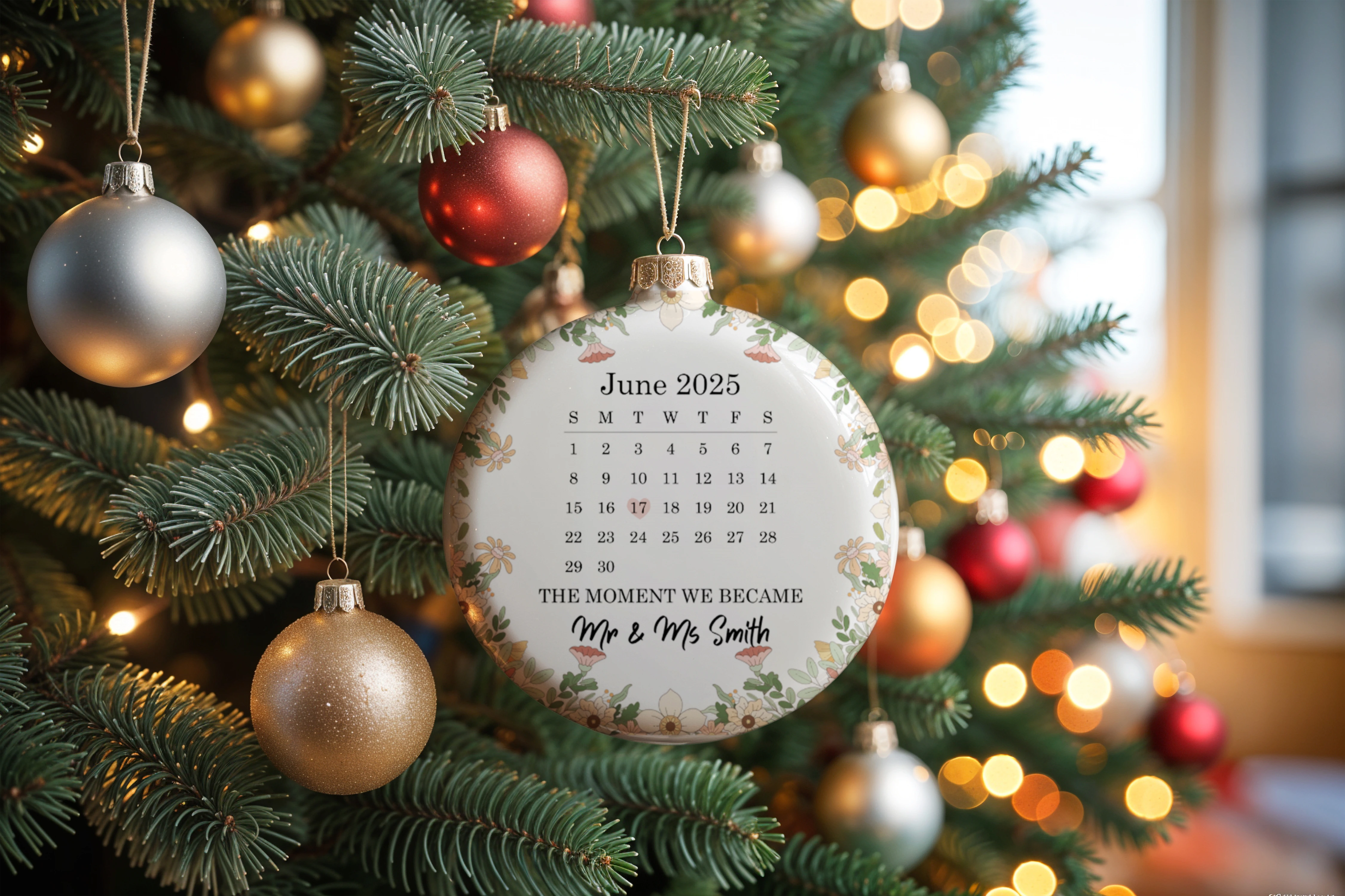 Custom calendar ornament made with Customily