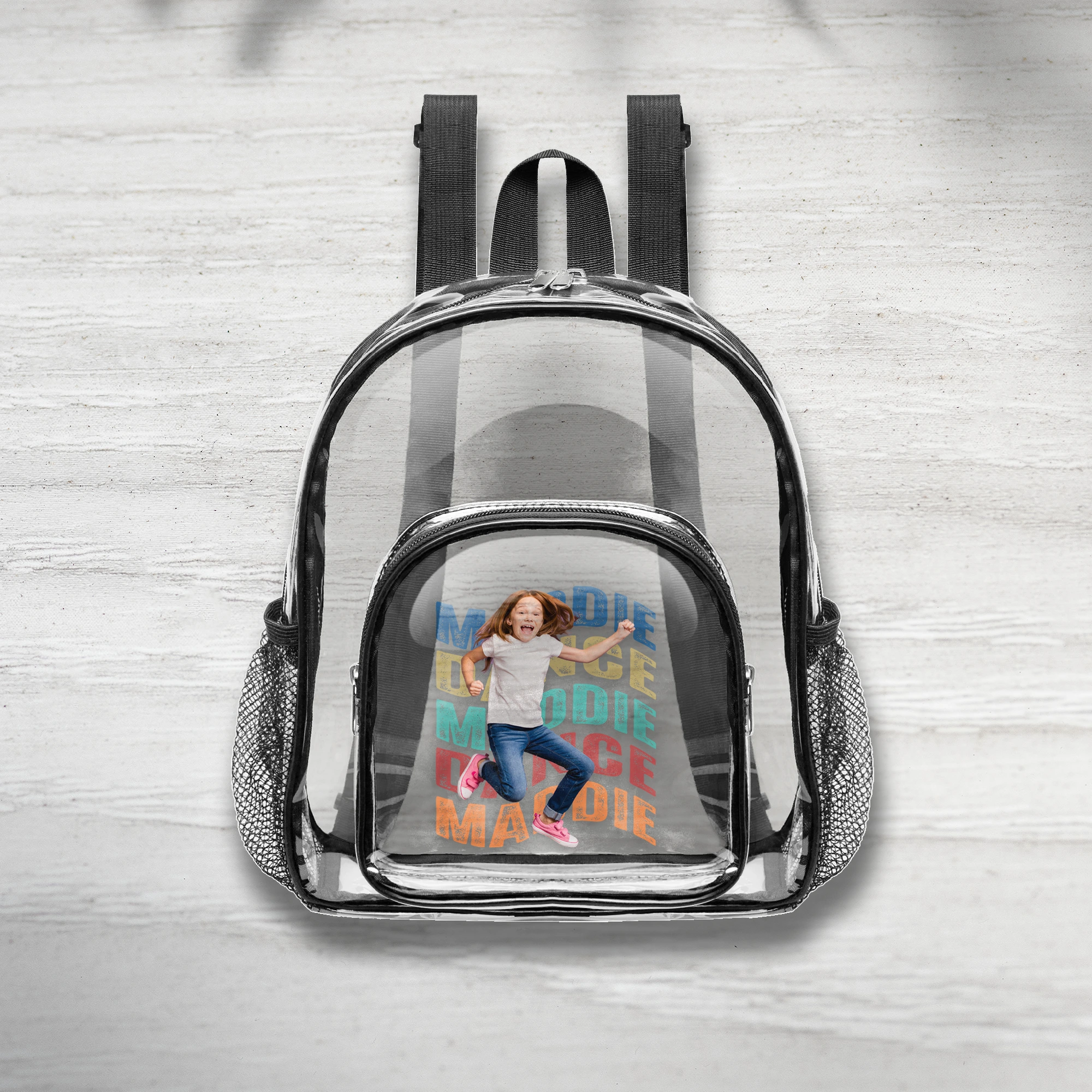 a personalized Clear Backpack