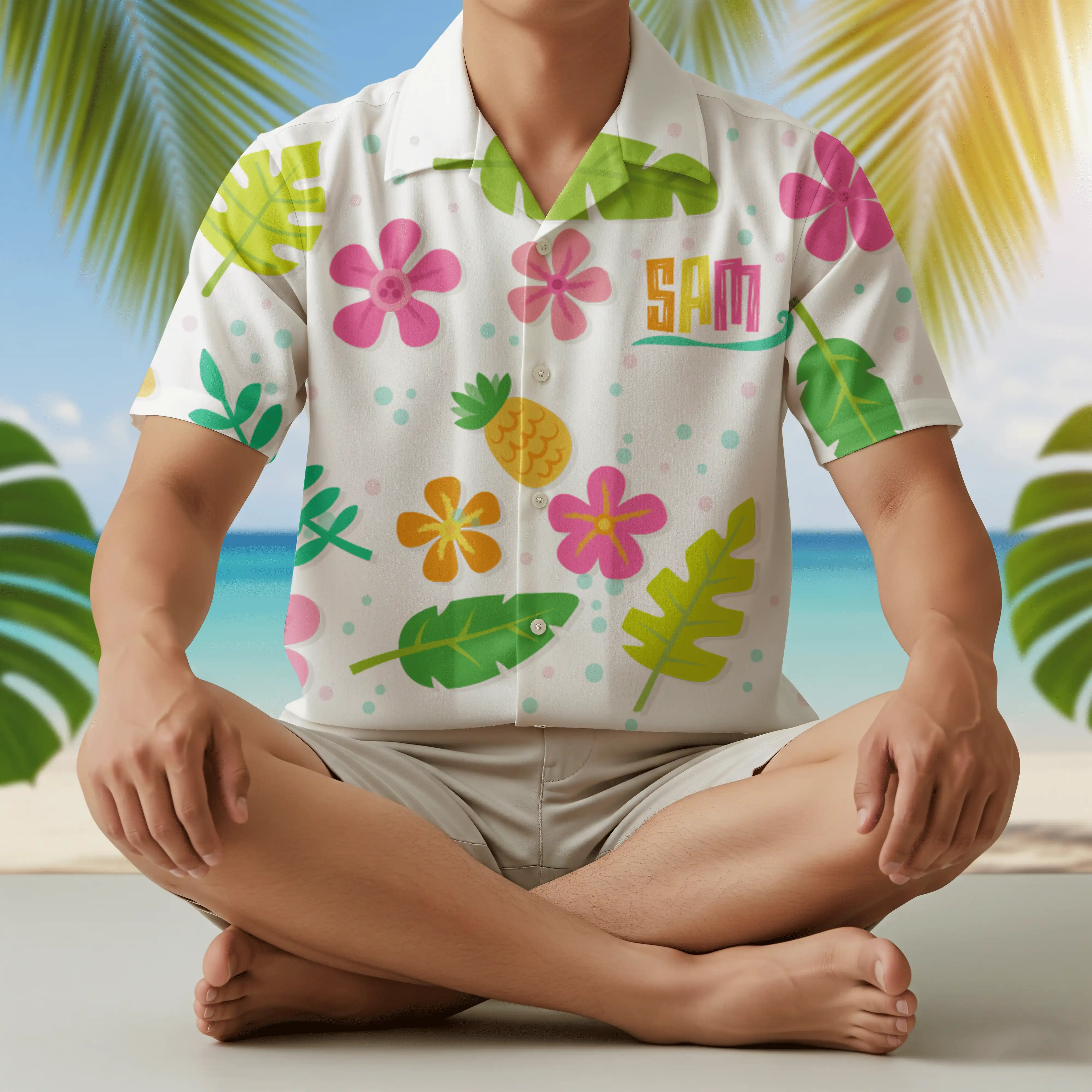 Customizable hawaiian shirt with Merchize and Customily