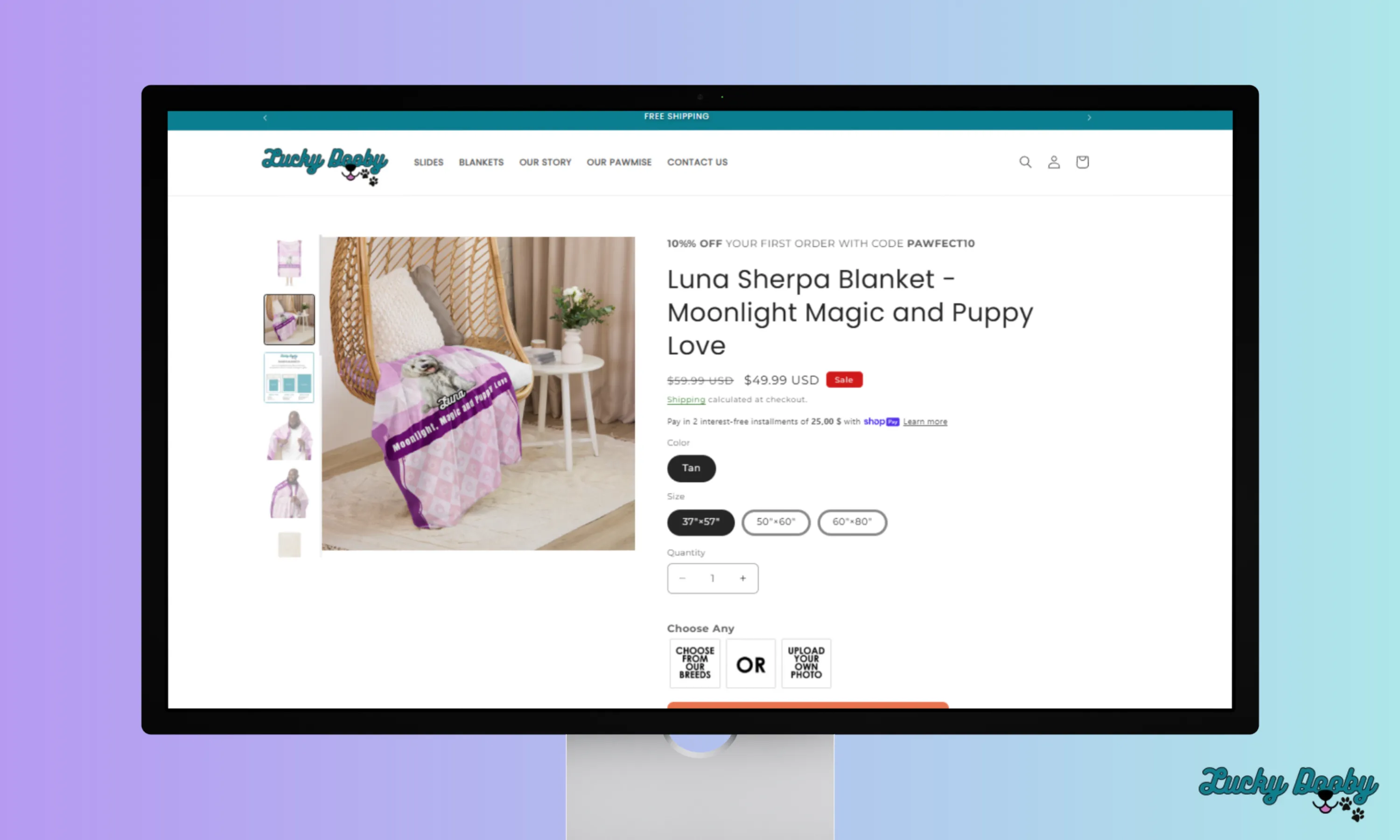 Screenshot of Lucky Dooby website