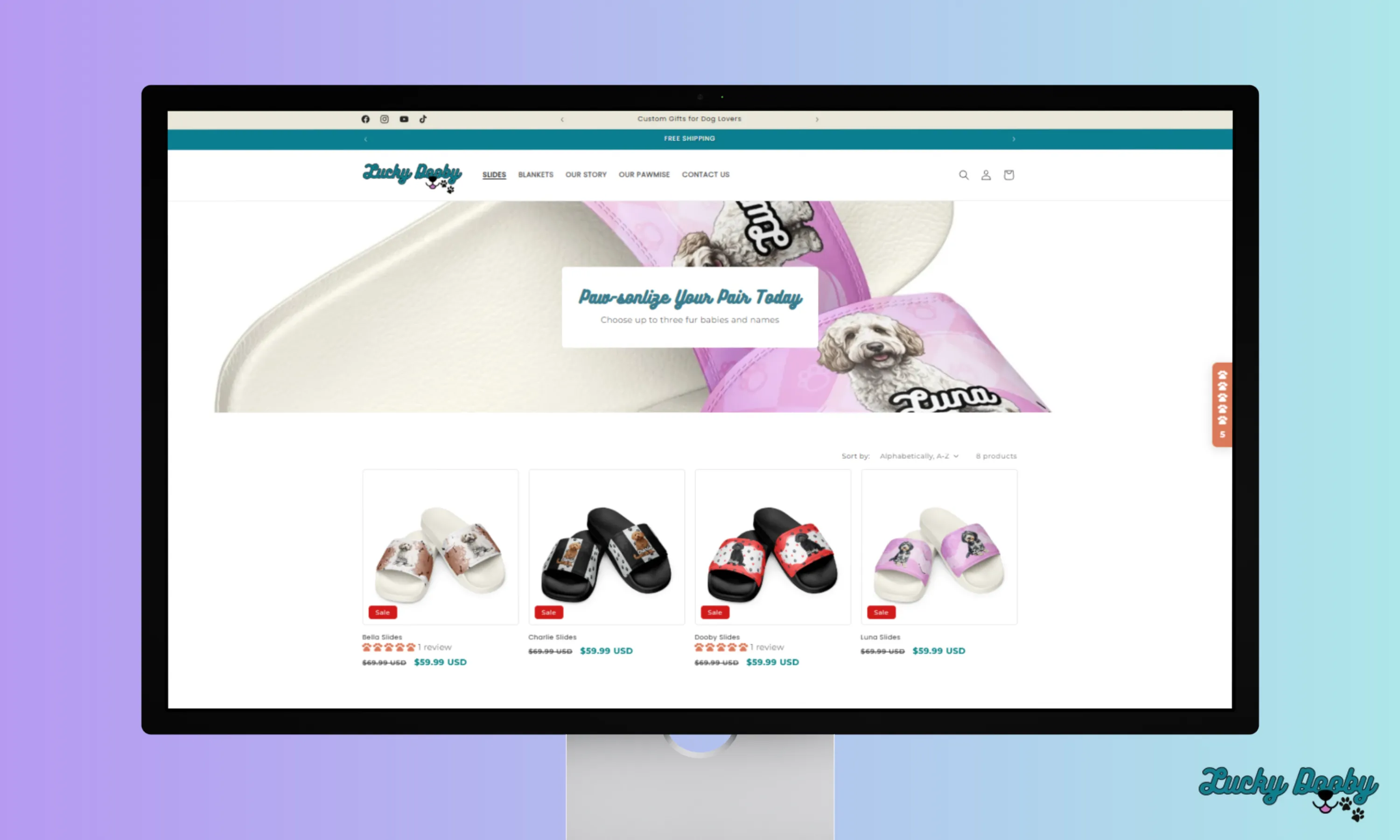 Screenshot of Lucky Dooby website