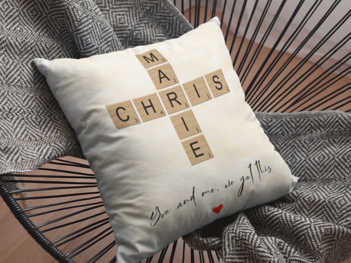Custom crossword pillow