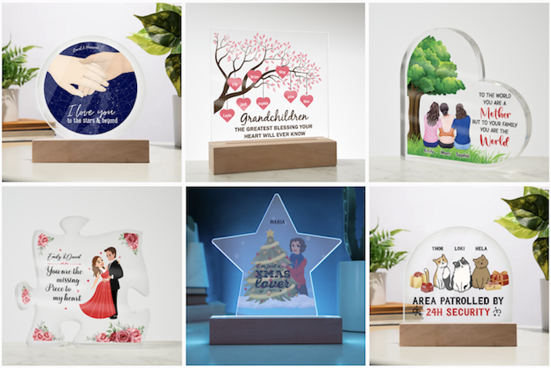 Acrylic Plaques with personalized designs