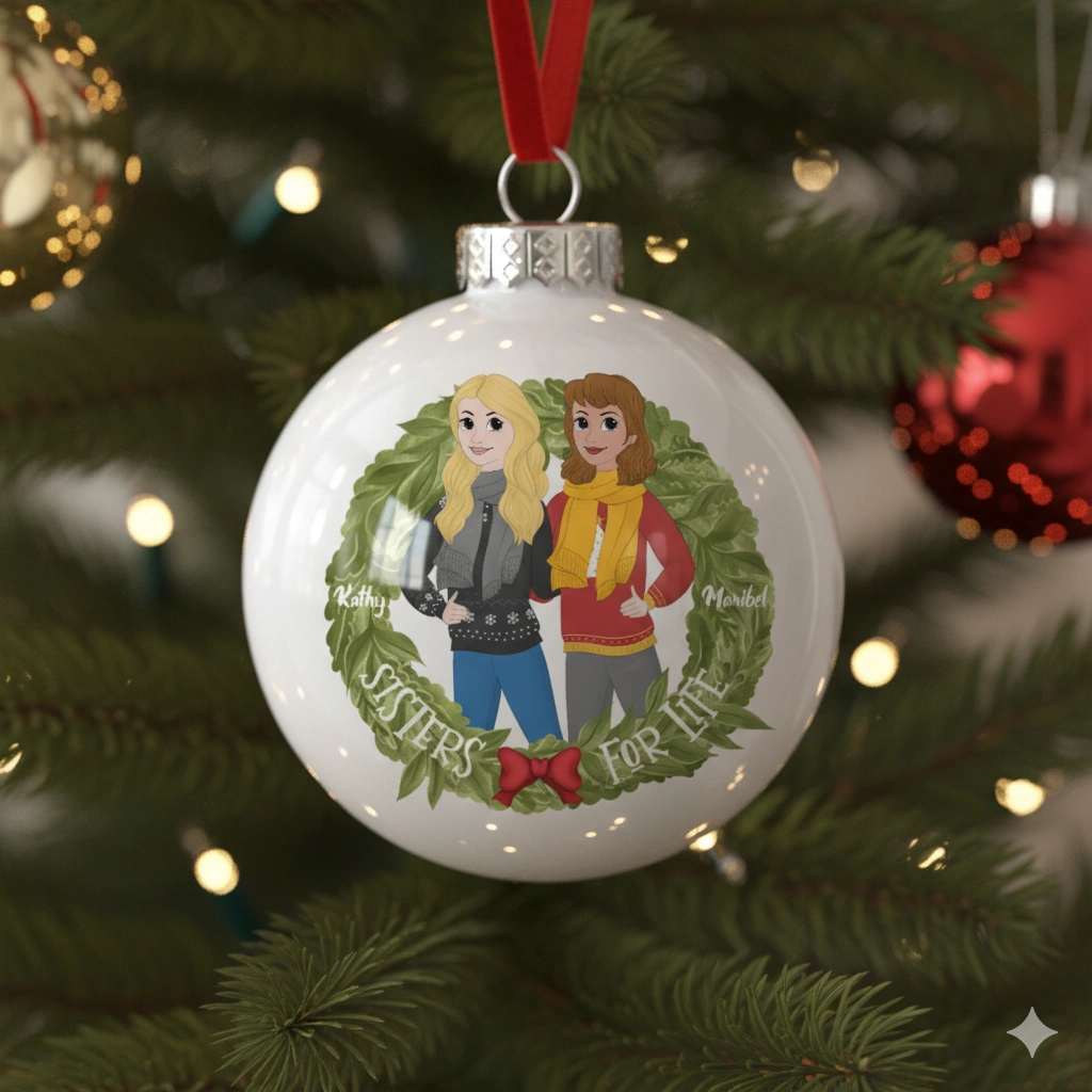 Personalized christmas ornament made with Customily