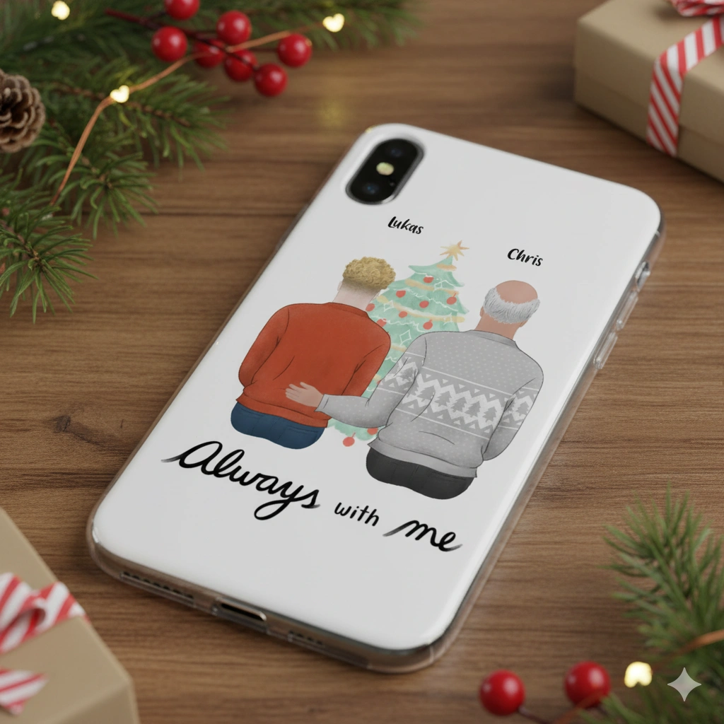 Personalized christmas phone case made with Customily