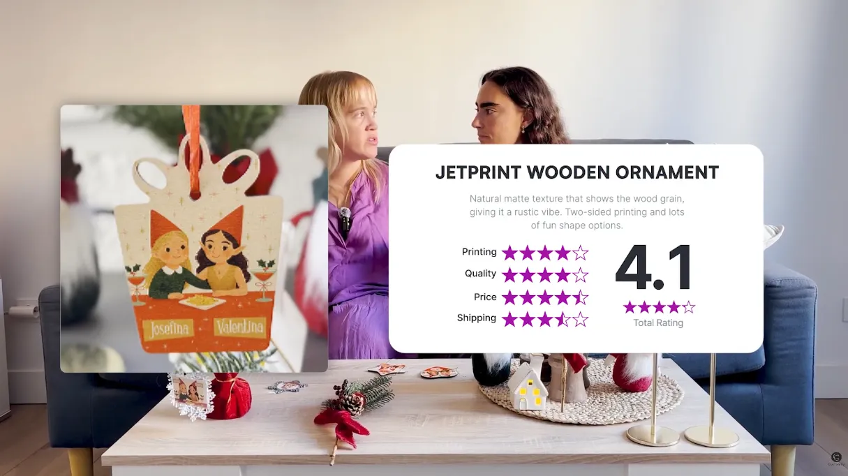 jetprint wood ornaments rating card