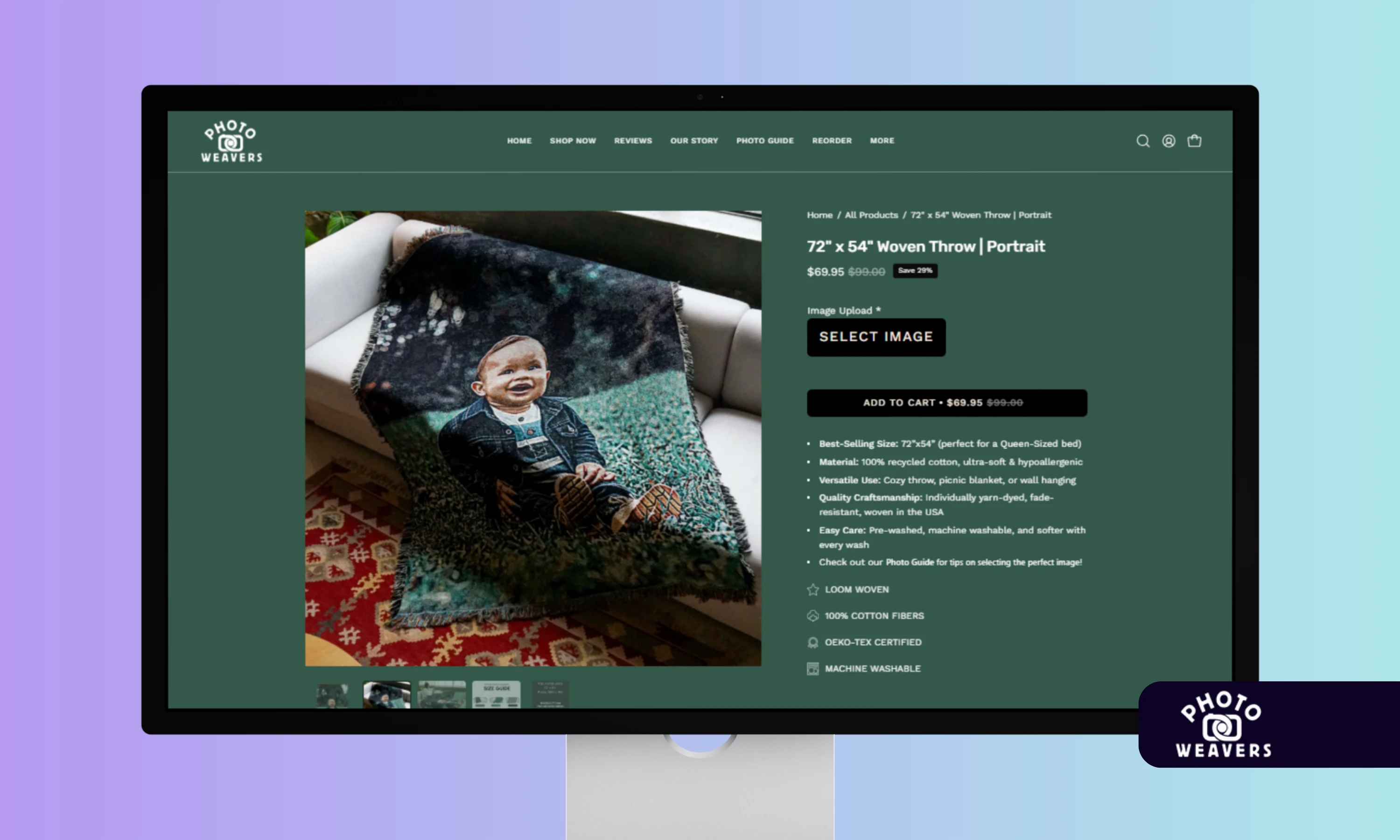 Screenshot of Photo Weavers website