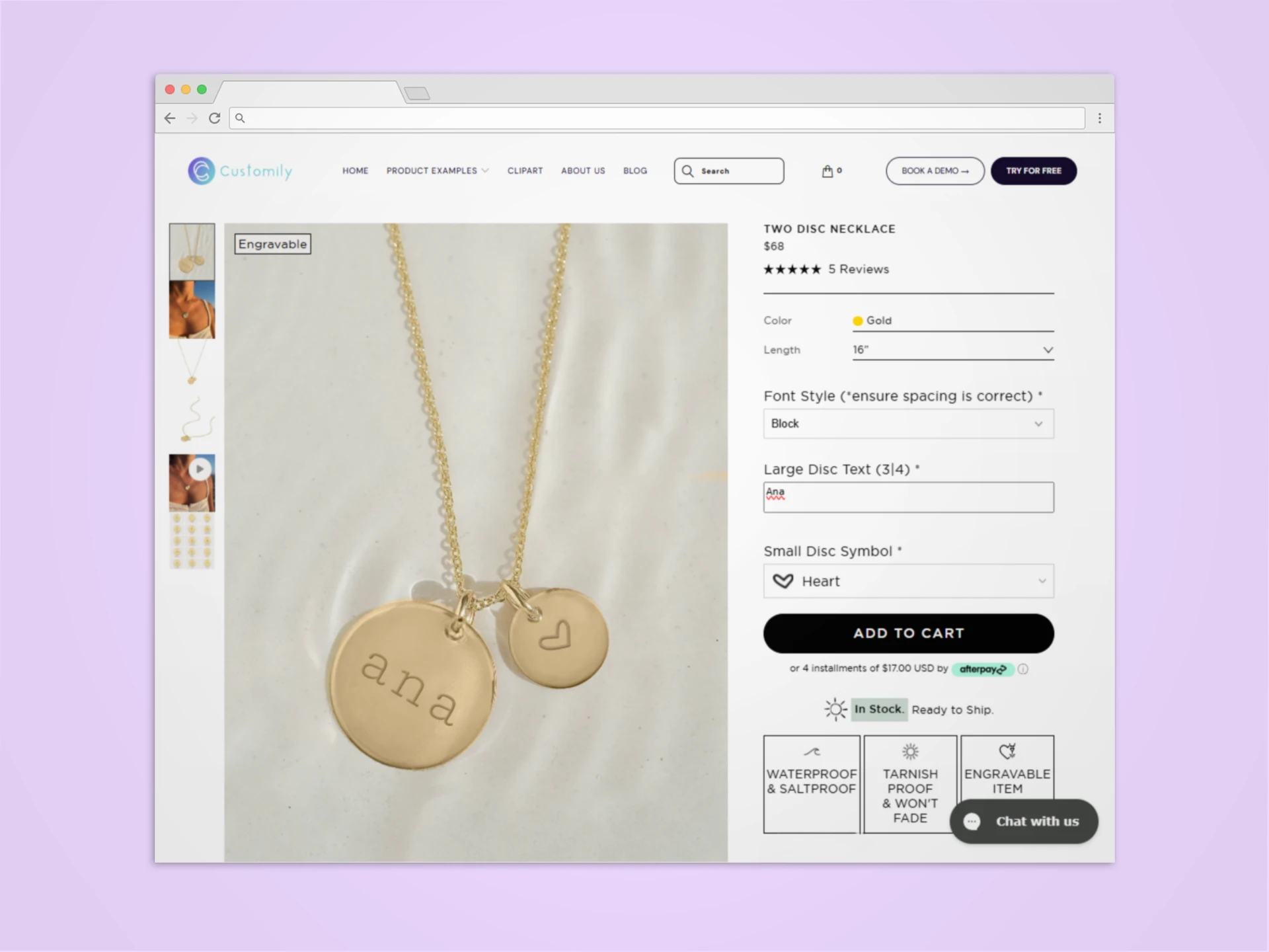 Customily Personalized Jewelry Necklace