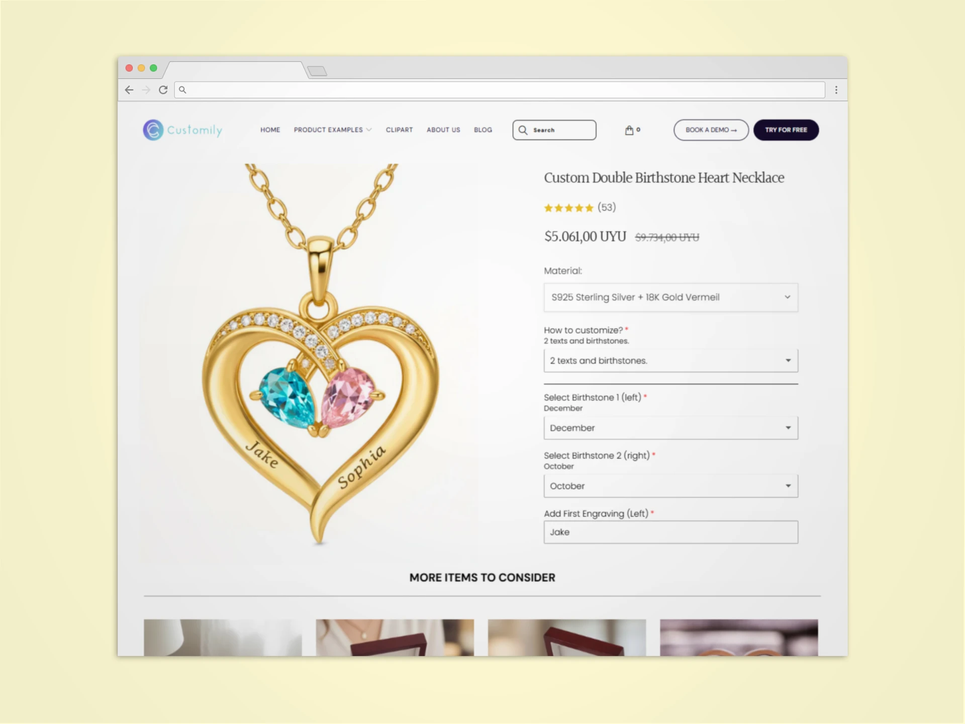 Customily Personalized Jewelry Necklace