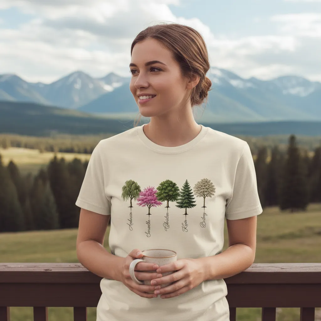 Girl with a personalized tshirt made with Customily