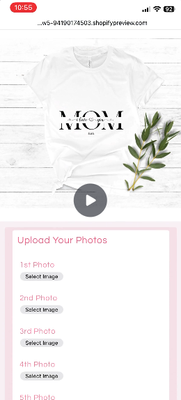 sections for option sets mobile example