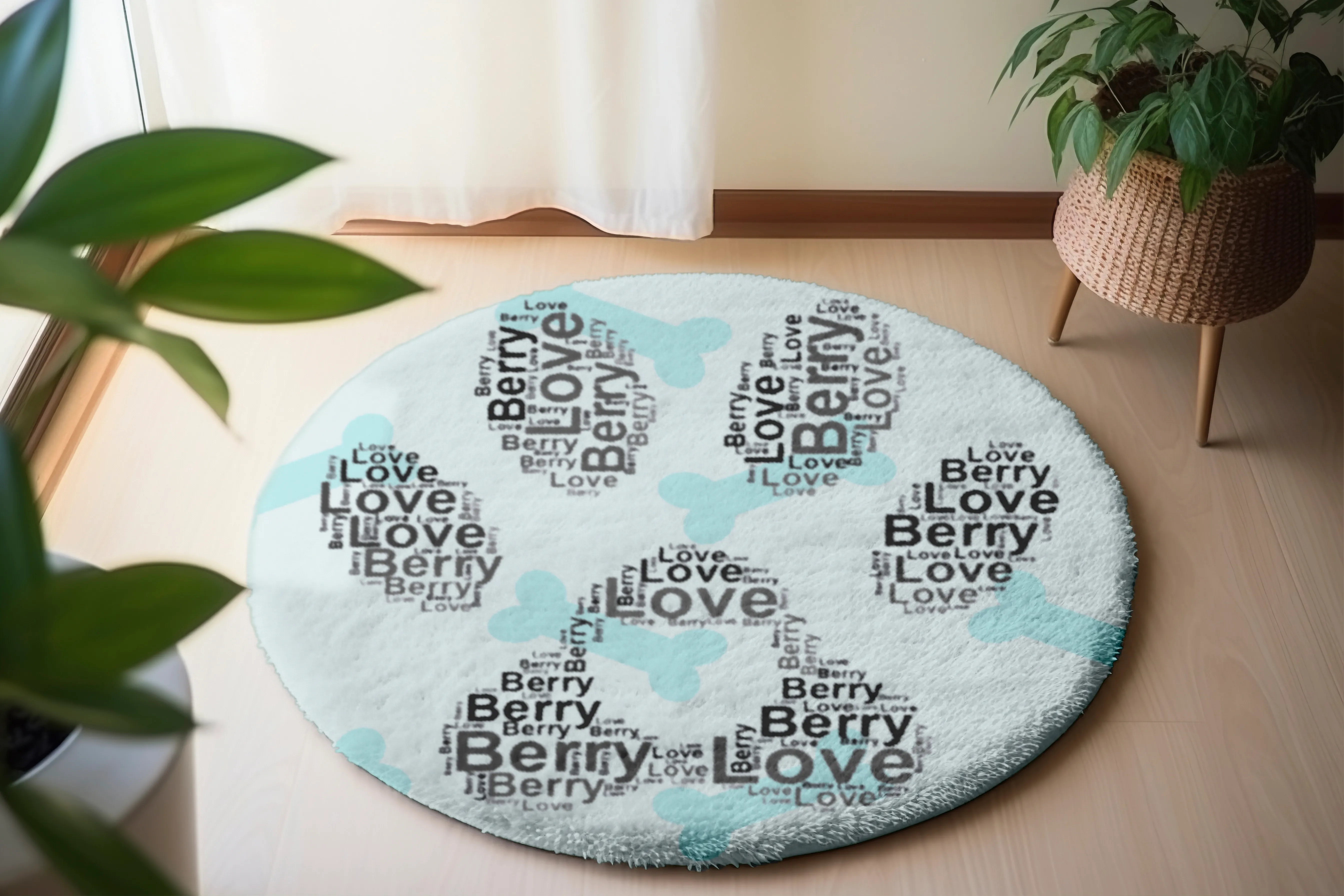 Personalized word cloud pet rug