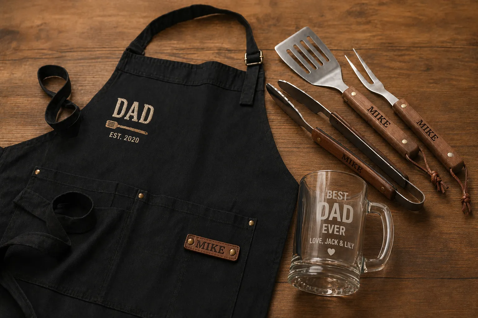 Personalized barbecue set for Dad