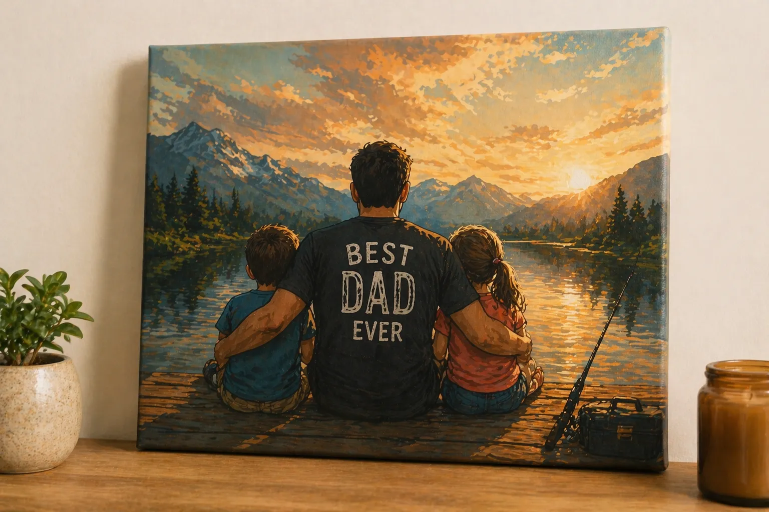 Personalized canvas for Dad with AI effect