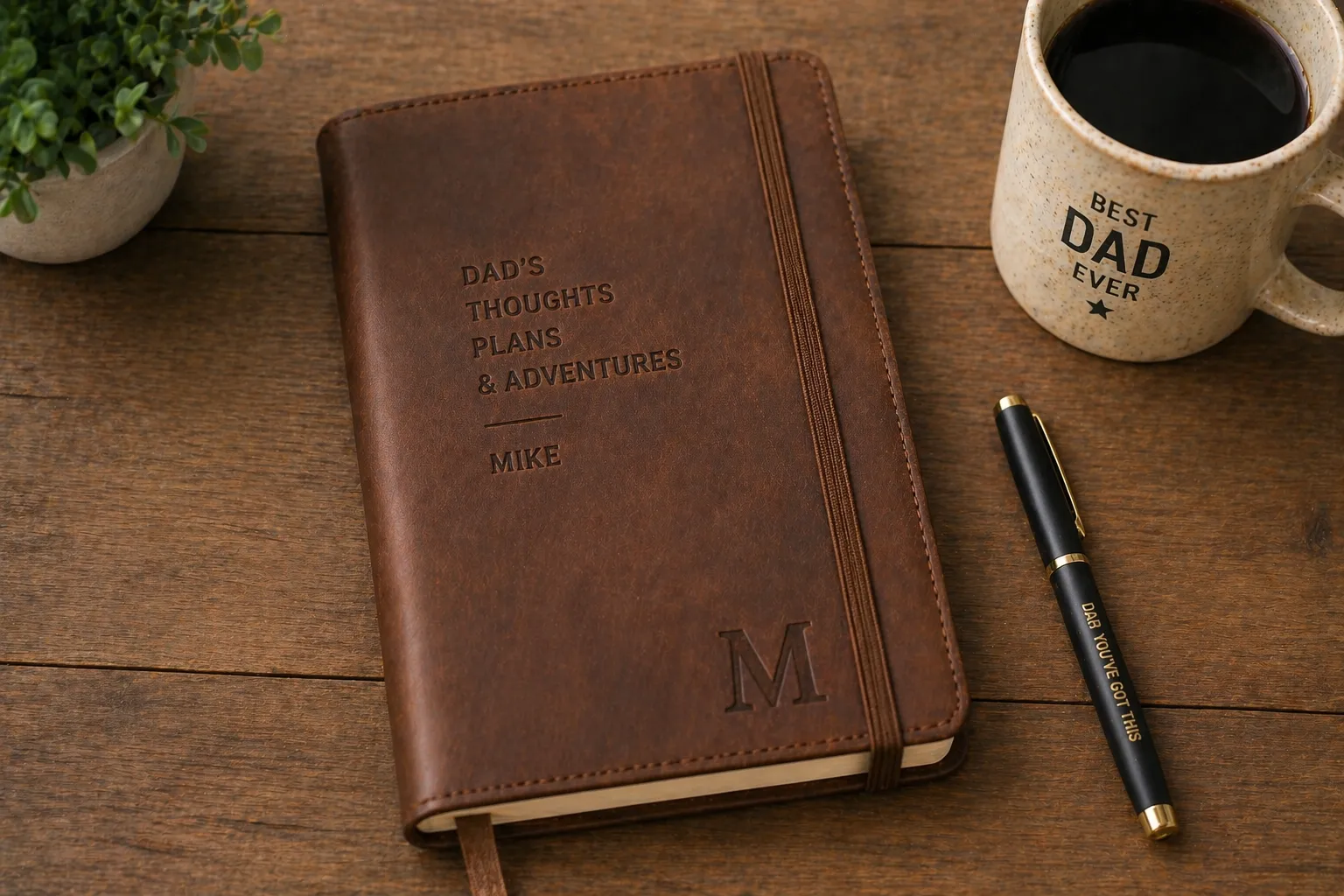 Personalized leather journal for Dad
