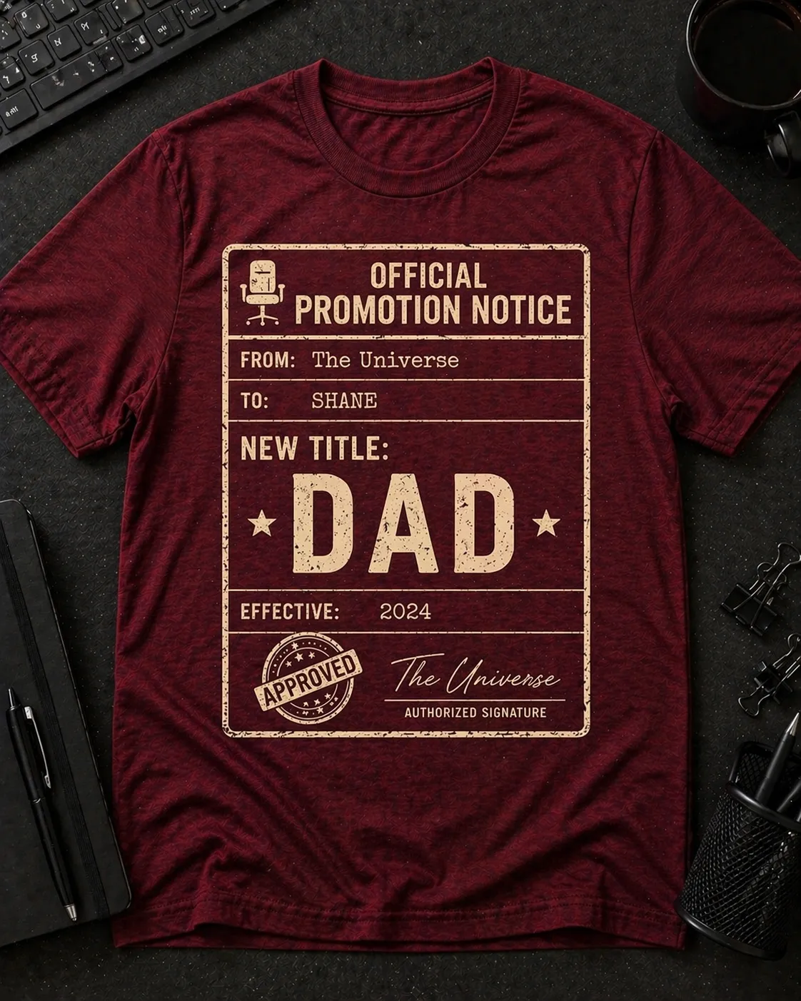 Personalized TShirt for Dad Made With Customily