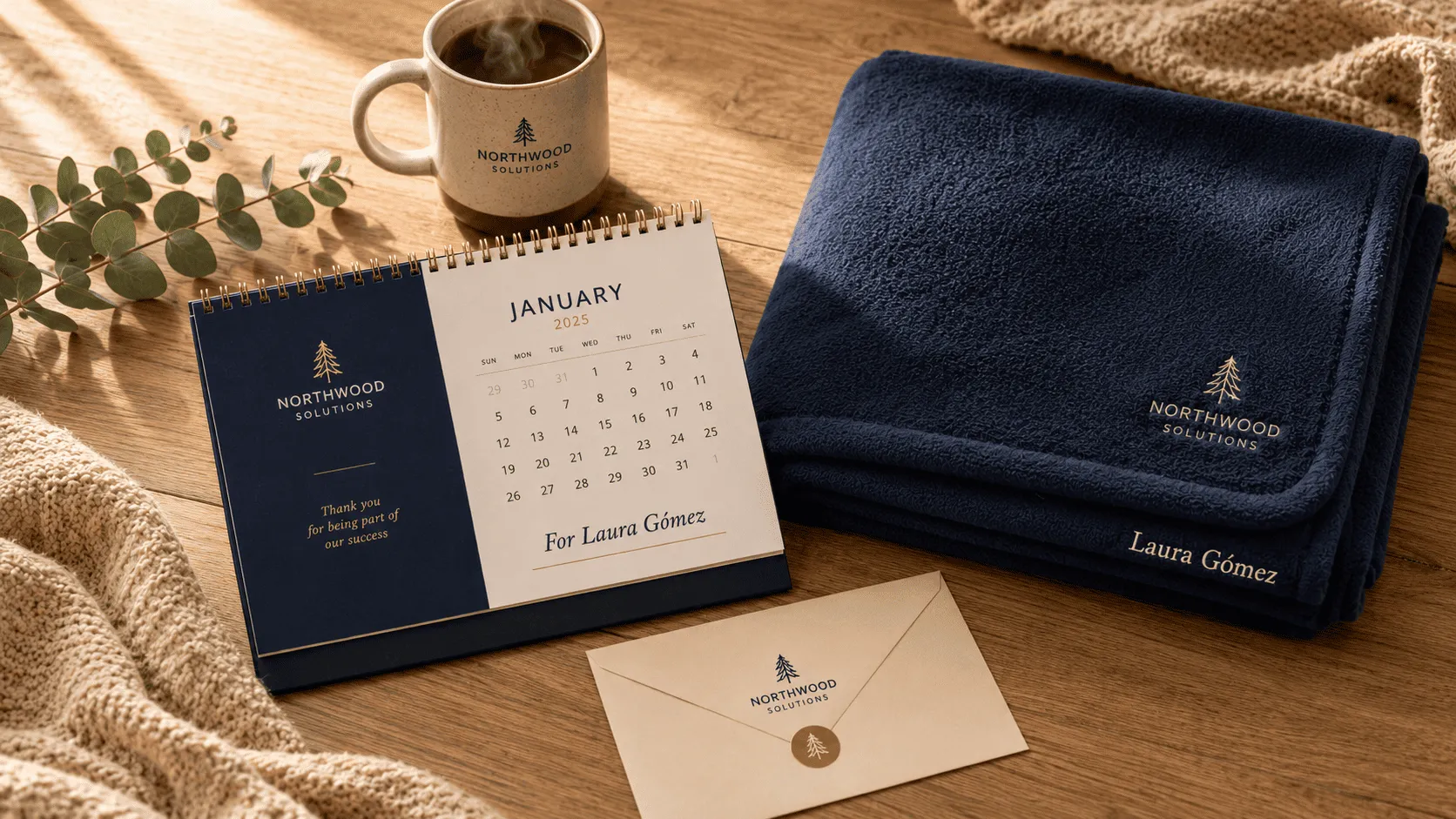 Custom calendar and blanket created by Customily