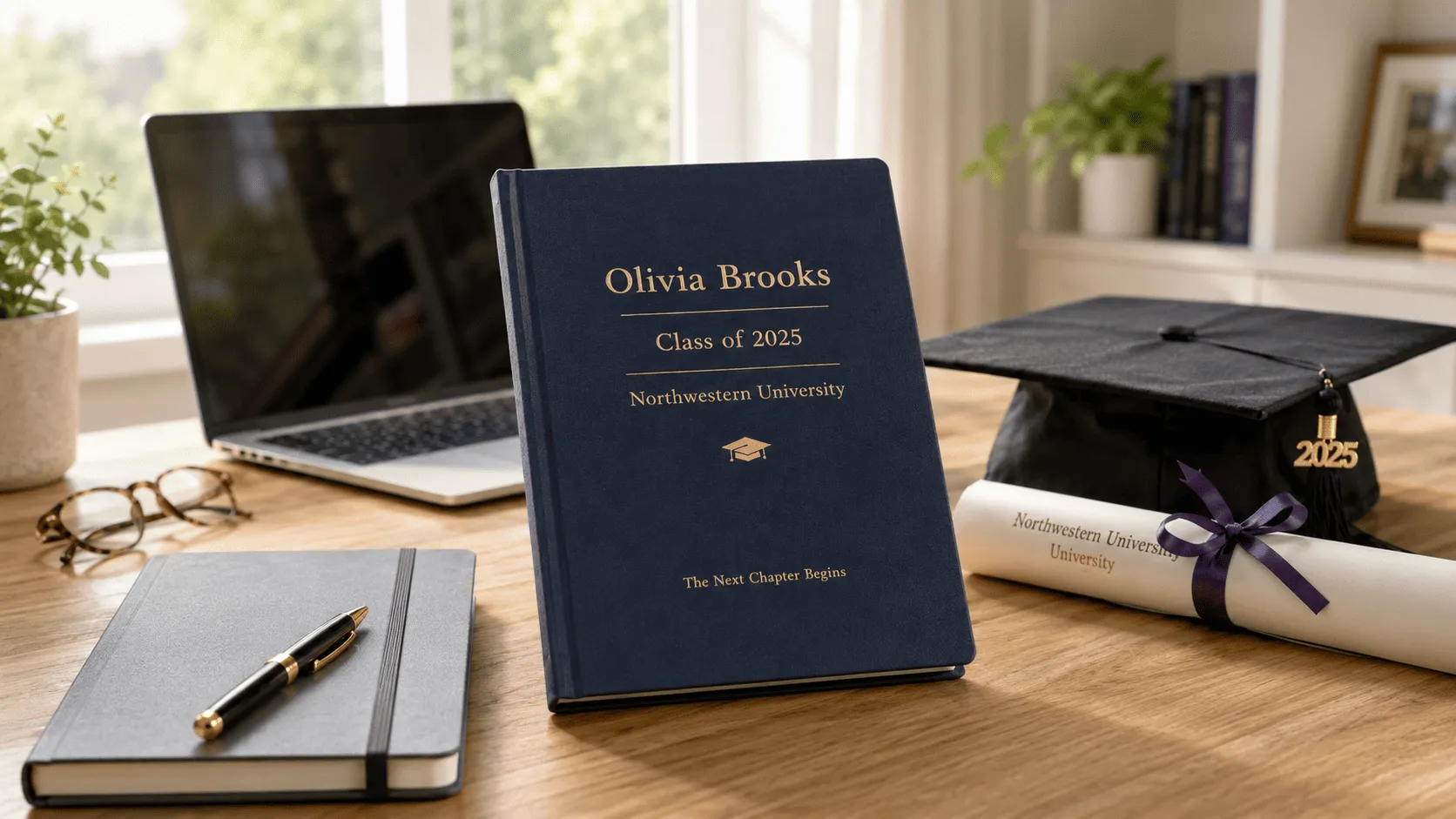 Custom Graduation Notebook created in Customily
