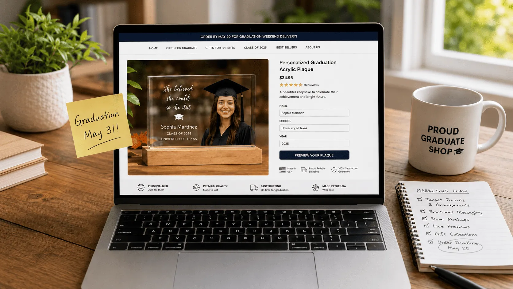 Personalize Products Graduation Store