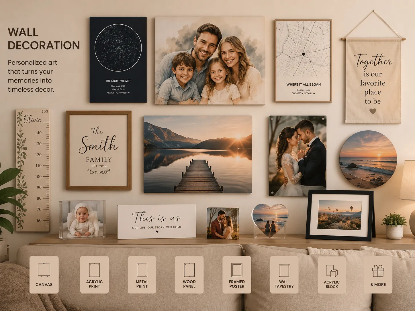 Wall decoration catalog from merchOne