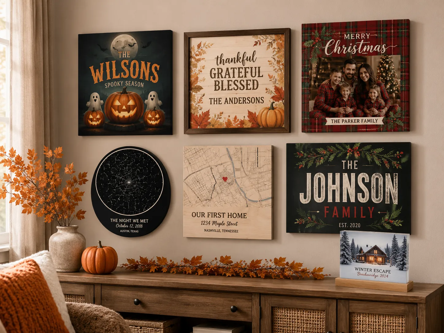 Wall art examples with customizable designs