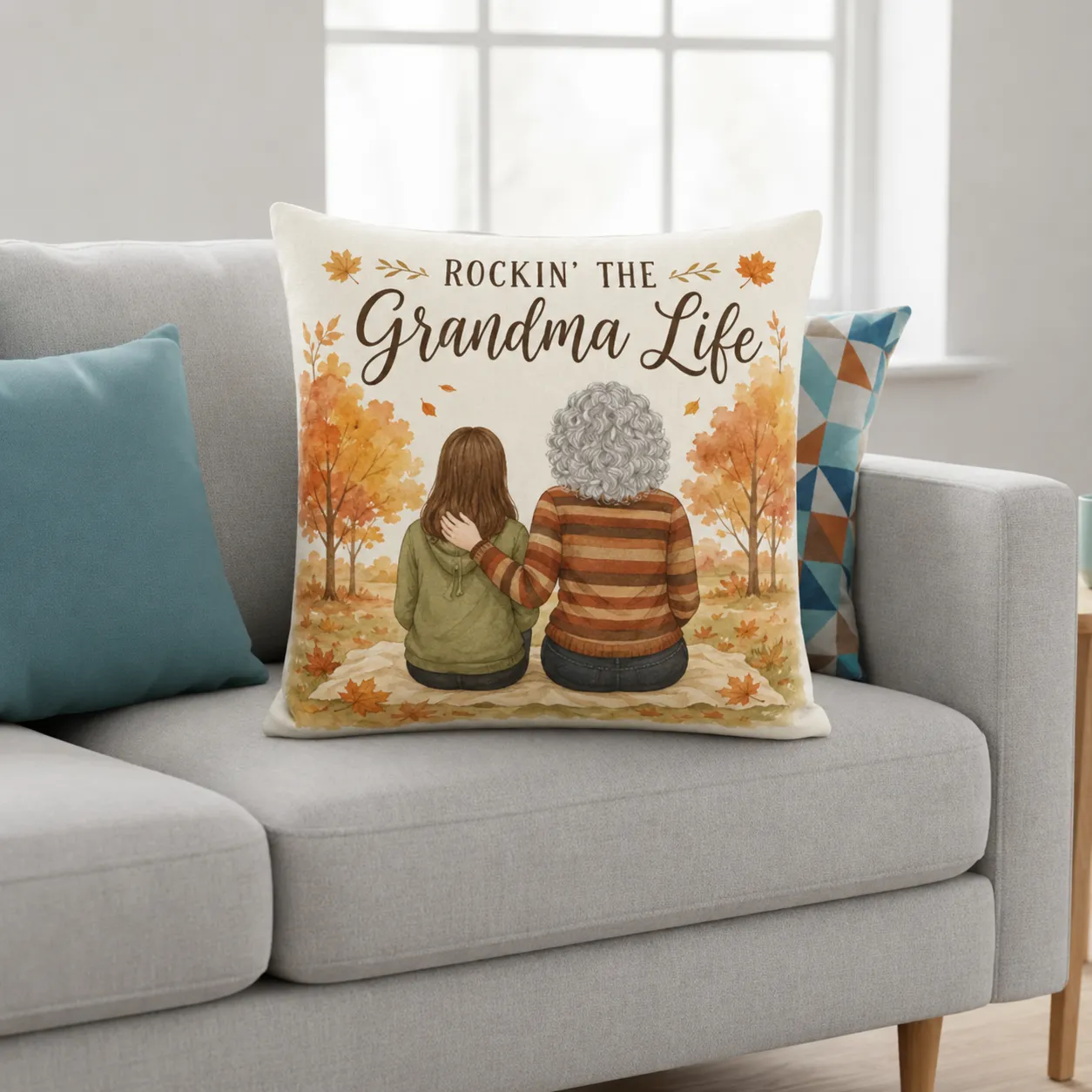 Customized fall pillow made with Customily