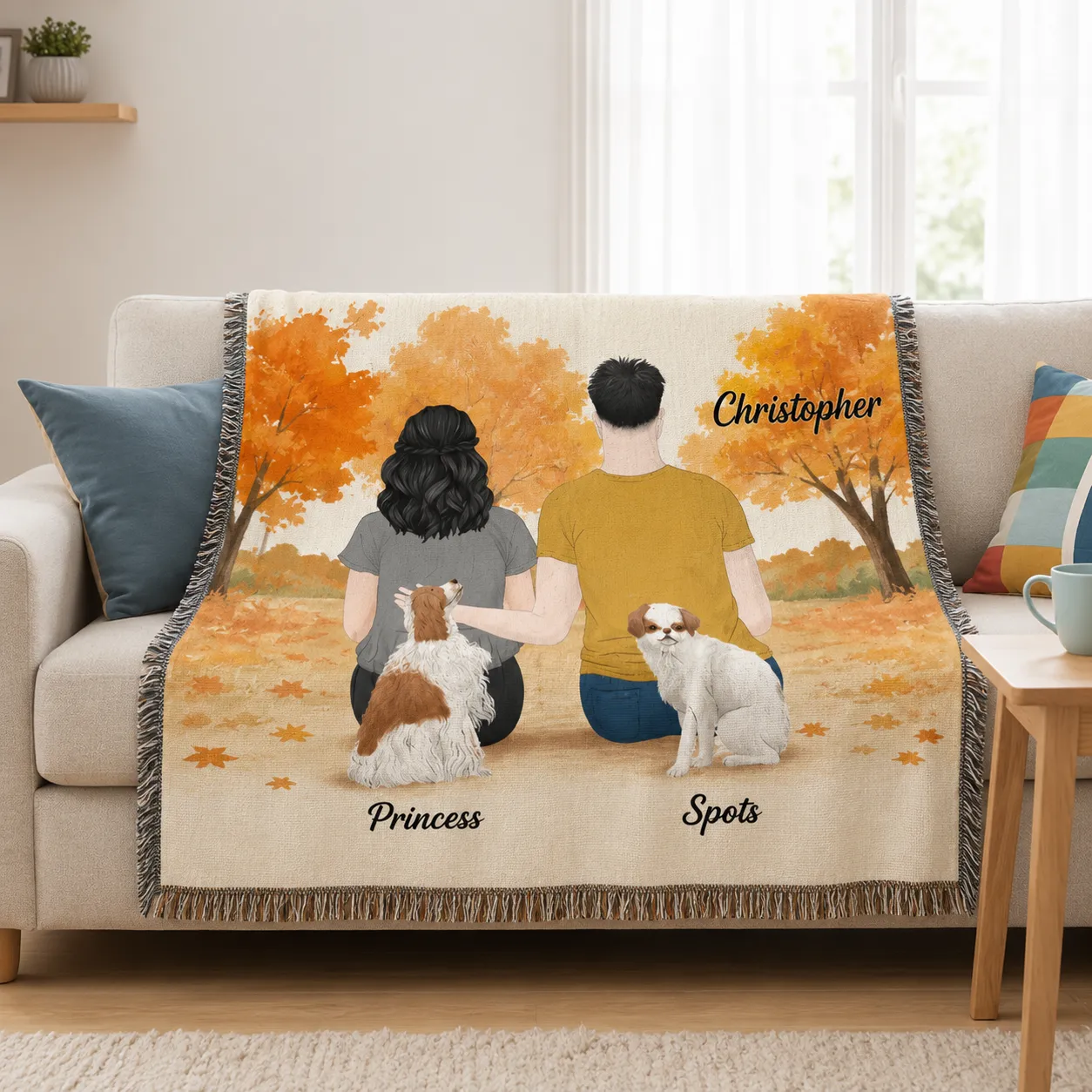 Customized fall blanket made with Customily
