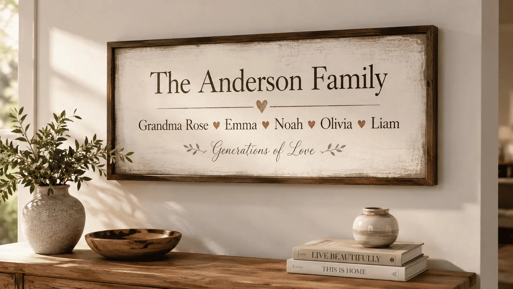 Personalized family name frame