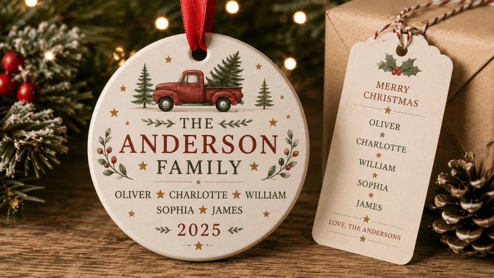 Personalized family ornament