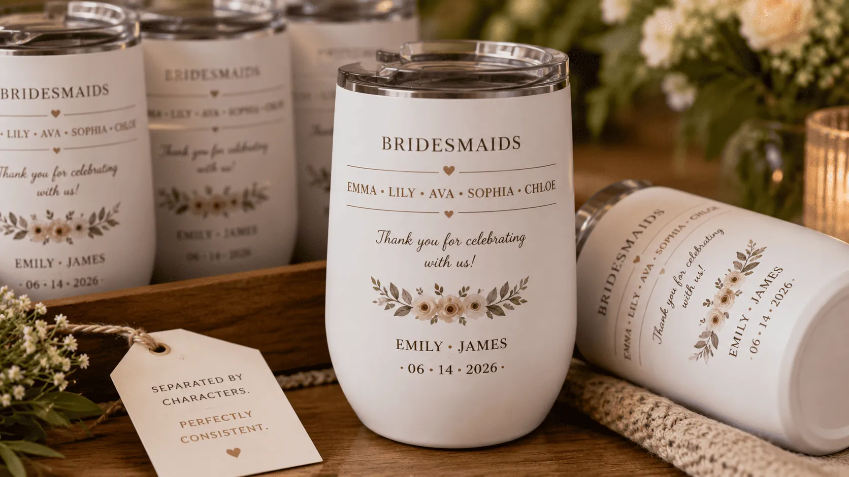 Personalized bridesmaids tumbler