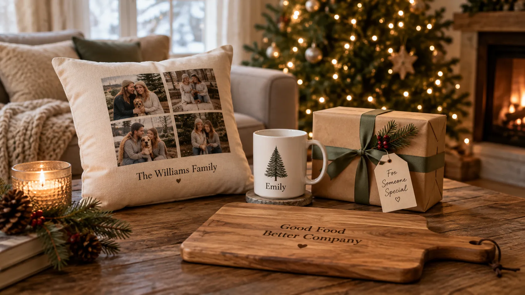 Collection of personalized Christmas gifts