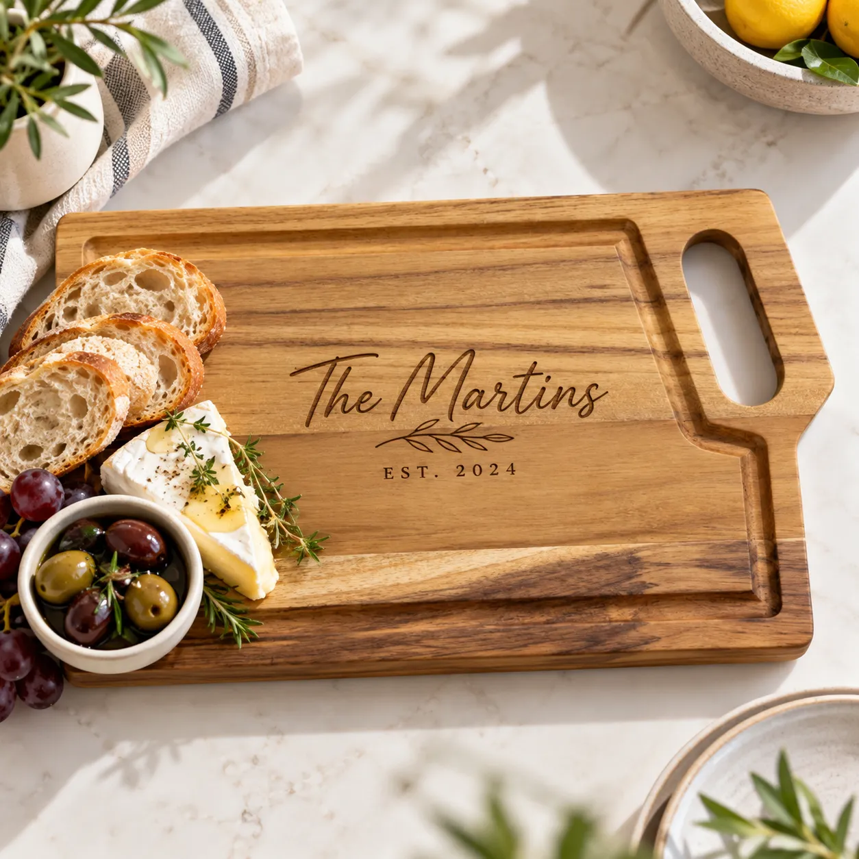 Engraved Angle Handle Board with personalization