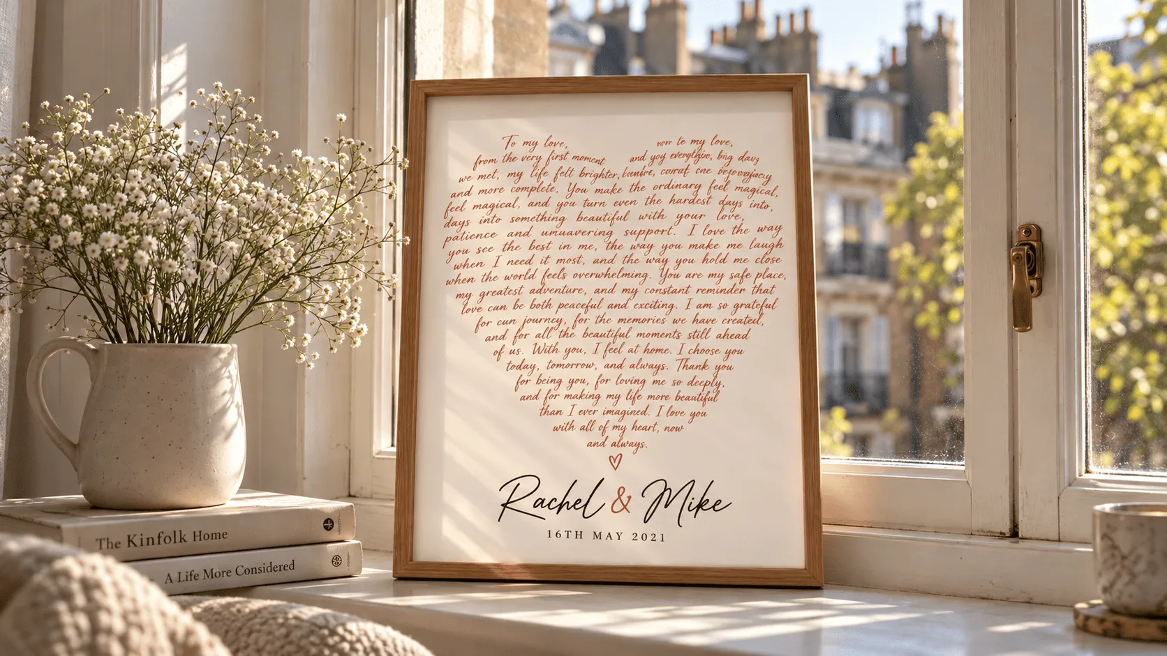 Heart print text to shape 