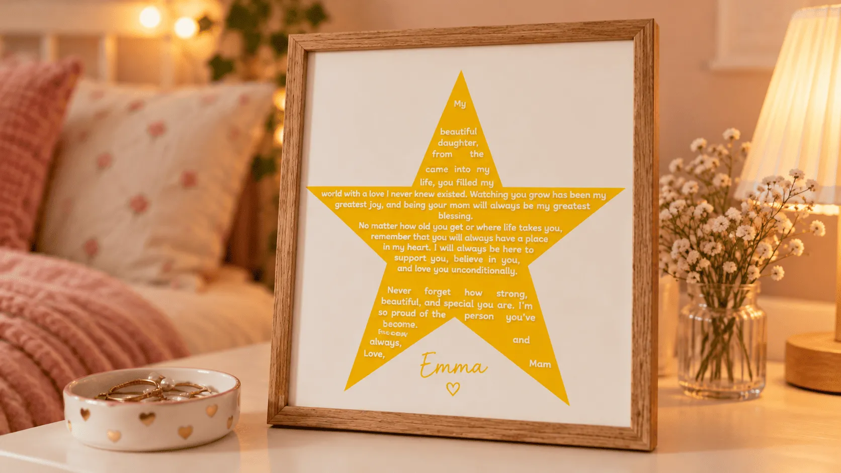 Star Text to shape frame