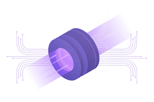 A purple object with a black background.