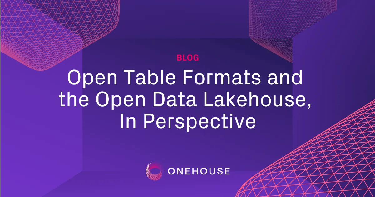 Open Table Formats and the Open Data Lakehouse