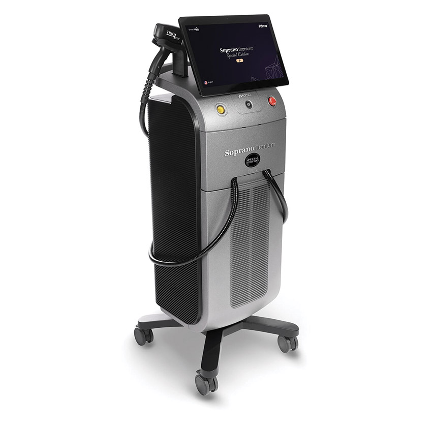 Alma Soprano Titanium laser hair removal system used at Soft Touch Laser Tampa Bay