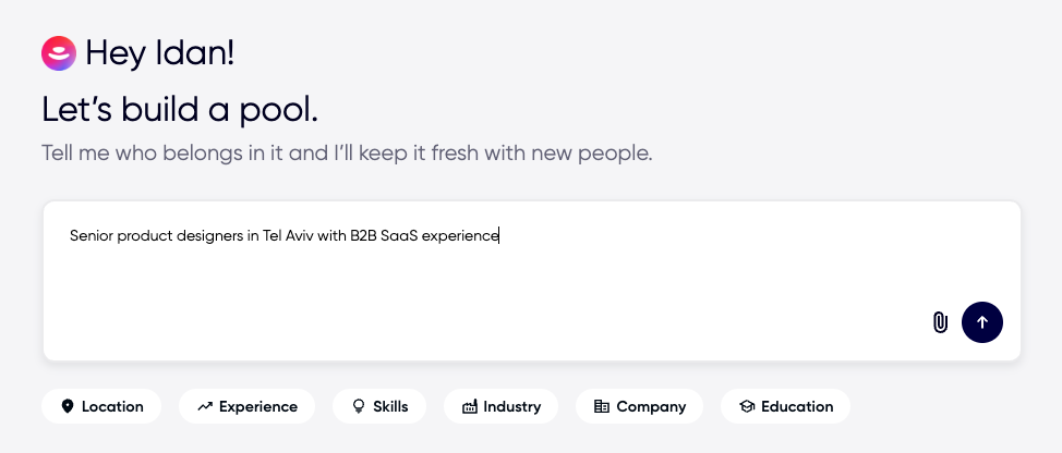 Original Perfect product preview: describe the talent audience you want to build